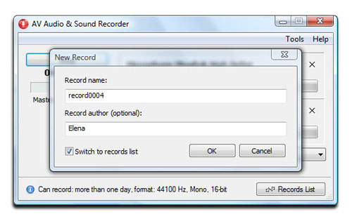 AV Audio & Sound Recorder - Save recorded tracks