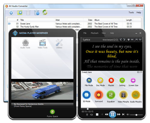 AV Audio Converter - Play with AV Media Player Morpher Screenshot