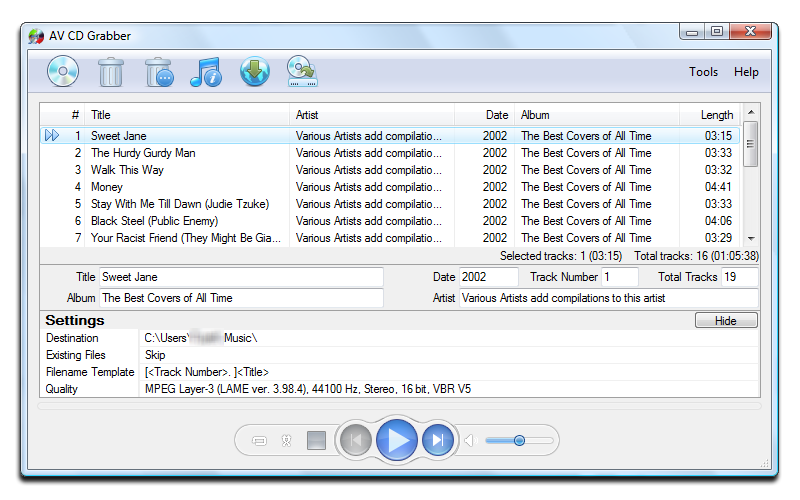 Screenshot of AV CD Grabber