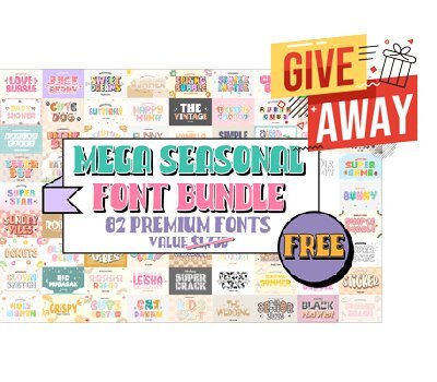 The Mega Seasonal Font Bundle Giveaway Free Download