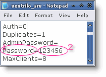 Fig 6 - Set password for the connecting process to Ventrilo  server