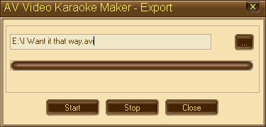 Figure 8: AV Video Karaoke Maker - Export dialog box
