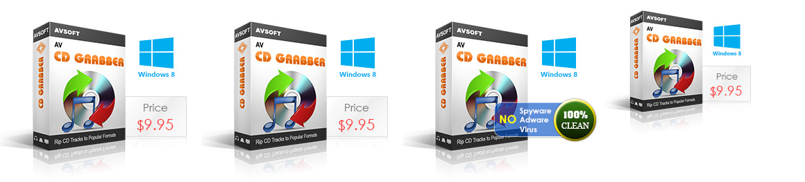 AV CD Grabber - Convert tracks on a music CD to WMA, WAV, MP3, AAC, MP4, MPC, OGG, RAW, SPX, TTA, WV, APE and FLAC