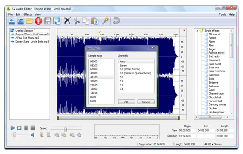 AV Audio Editor - Create New File Screenshot