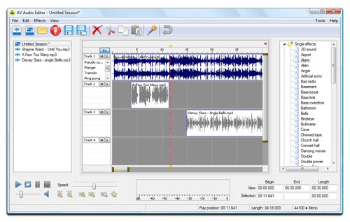 AV Audio Editor -  Multitrack Session Screenshot