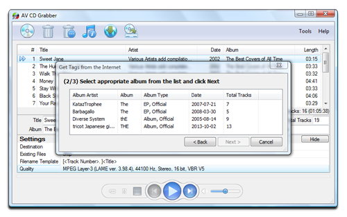 AV CD Grabber - Get online tag data Screenshot