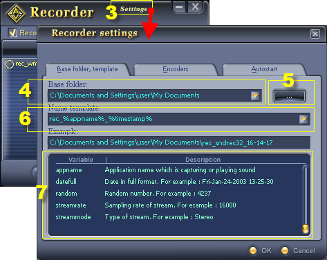 Fig 2 - Open the settings dialog box of Recorder