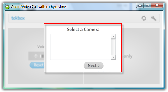 Fig. 5- Choose next in the Camera setting box