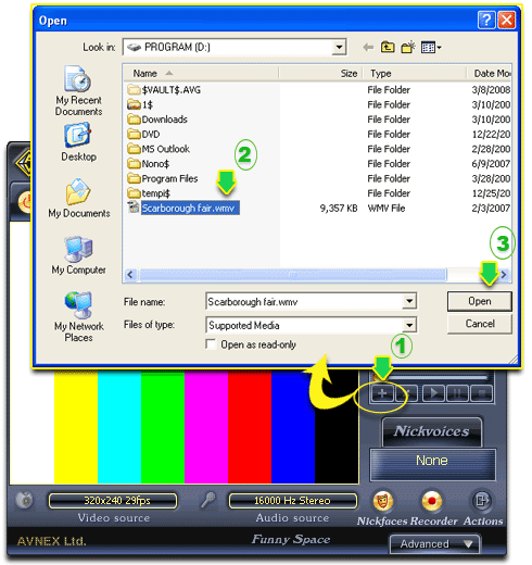  Fig 2 - Choose your video clip file from hard disk