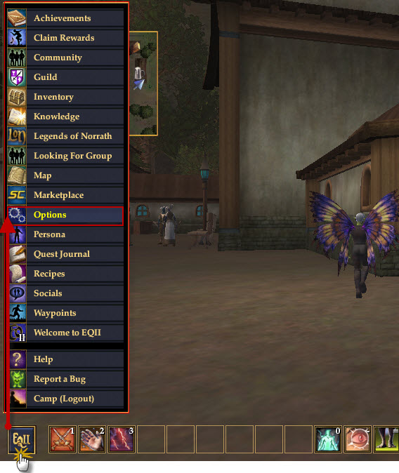 Fig. 3 -  Choose Options to open the settings dialog box of EQ2